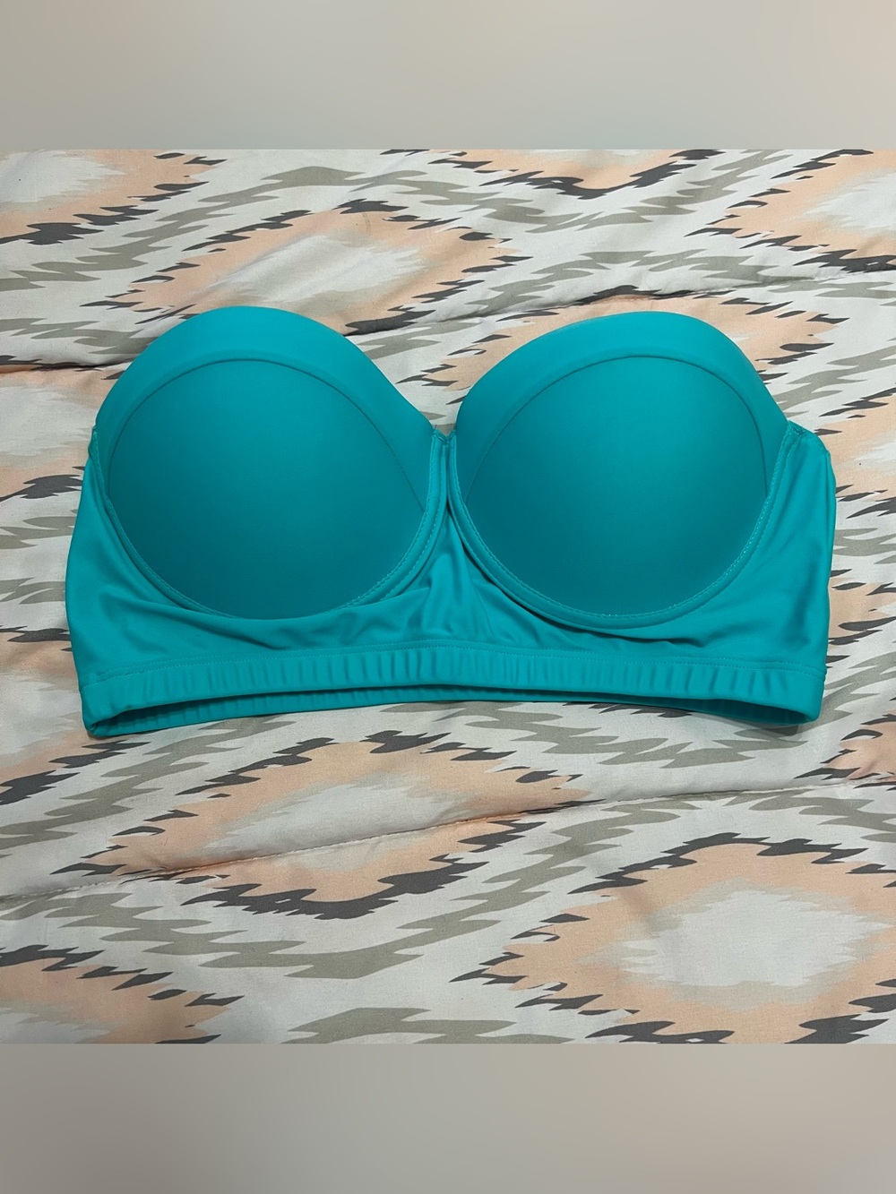 Teal Molded Cup Bandeau Swim Top